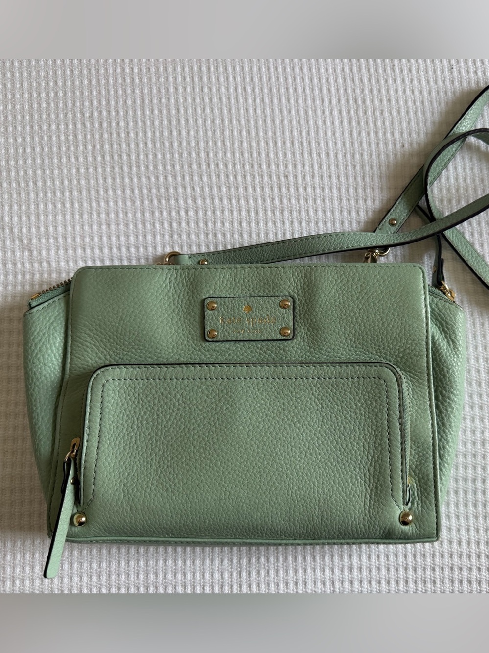 Kate Spade mint green pebbled leather crossbody